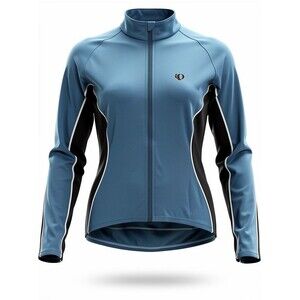Pearl Izumi Size L Womens Blue Cycling Back Pocket Stretch Full Zip Jacket